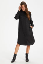 Load image into Gallery viewer, Part Two Bleona classic Lyocell shirt dress in Black