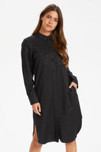 Load image into Gallery viewer, Part Two Bleona classic Lyocell shirt dress in Black