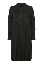 Load image into Gallery viewer, Part Two Bleona classic Lyocell shirt dress in Black