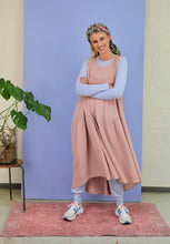 Load image into Gallery viewer, Black Colour Dune long tiered waffle fabric dress in Rose