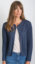 Load image into Gallery viewer, BIBICO Kate cropped Aran cotton cardigan in Navy - CW CW
