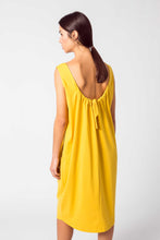 Load image into Gallery viewer, SKFK Aizane textured jersey tie back dress in Yellow - CW CW
