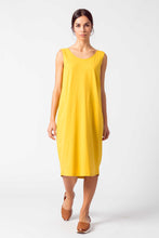 Load image into Gallery viewer, SKFK Aizane textured jersey tie back dress in Yellow - CW CW