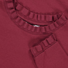 Load image into Gallery viewer, Great Plains frill neck and cuff jersey top in Winter Berry
