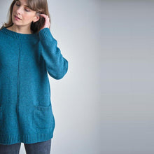 Load image into Gallery viewer, Bibico Iris oversized boat neck oversized jumper with patch pockets in Emerald