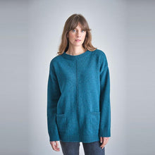 Load image into Gallery viewer, Bibico Iris oversized boat neck oversized jumper with patch pockets in Emerald