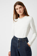 Load image into Gallery viewer, Great Plains frill neck and cuff jersey top in Winter Berry