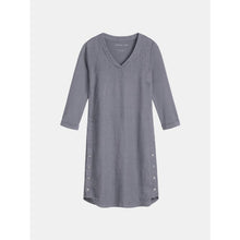 Load image into Gallery viewer, Sandwich Casual linen tunic dress with side button and pocket detail in Blue grey - CW CW