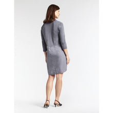 Load image into Gallery viewer, Sandwich Casual linen tunic dress with side button and pocket detail in Blue grey - CW CW
