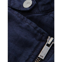 Load image into Gallery viewer, Sandwich Linen biker style jacket in Navy - CW CW
