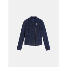 Load image into Gallery viewer, Sandwich Linen biker style jacket in Navy - CW CW