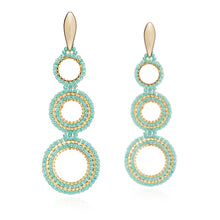 Load image into Gallery viewer, Azuni Magna triple hoop earrings in Turquoise - CW CW
