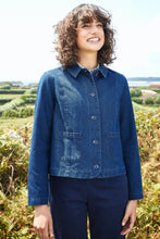 Load image into Gallery viewer, Sea salt Seven stones cotton denim jacket in Mid indigo wash - CW CW