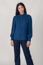Load image into Gallery viewer, SKFK Aizaro funnel neck blouse in dark Teal