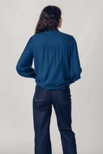 Load image into Gallery viewer, SKFK Aizaro funnel neck blouse in dark Teal
