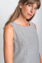 Load image into Gallery viewer, BIBICO Linen Tara shift dress in Ticking stripe - CW CW