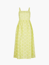 Load image into Gallery viewer, Great Plains Daisy cut out midi sundress Lime Zest