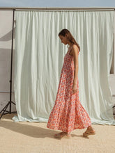 Load image into Gallery viewer, Indi & Cold Smocked detail sundress Retro Wild Poppy Coral
