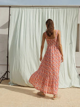Load image into Gallery viewer, Indi & Cold Smocked detail sundress Retro Wild Poppy Coral