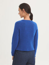 Load image into Gallery viewer, Nice Things Button detail short knit jumper Royal Blue
