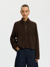 Load image into Gallery viewer, Selected Ras zip knit cardigan Delicioso Melange
