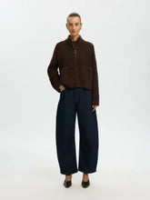 Load image into Gallery viewer, Selected Ras zip knit cardigan Delicioso Melange
