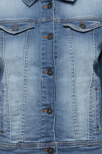 Load image into Gallery viewer, Ichi Stampe western style denim jacket Medium Blue Wash

