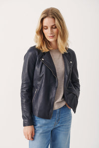 Part Two Frances leather jacket Sky Captain