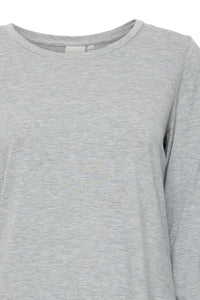 Ichi Rebel metallic sparkle t shirt Medium Grey Melange