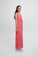 Load image into Gallery viewer, Ichi Marrakech ruffle front long dress Raspberry Wine
