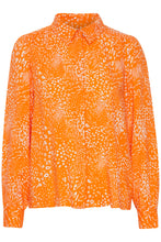 Load image into Gallery viewer, Ichi Ernie flow print shirt Persimmon Orange
