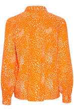 Load image into Gallery viewer, Ichi Ernie flow print shirt Persimmon Orange
