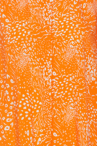 Ichi Ernie flow print shirt Persimmon Orange