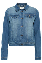 Load image into Gallery viewer, Ichi Stampe western style denim jacket Medium Blue Wash
