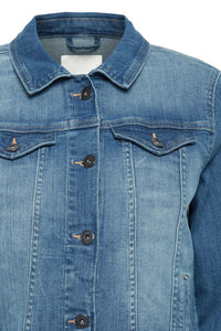 Ichi Stampe western style denim jacket Medium Blue Wash
