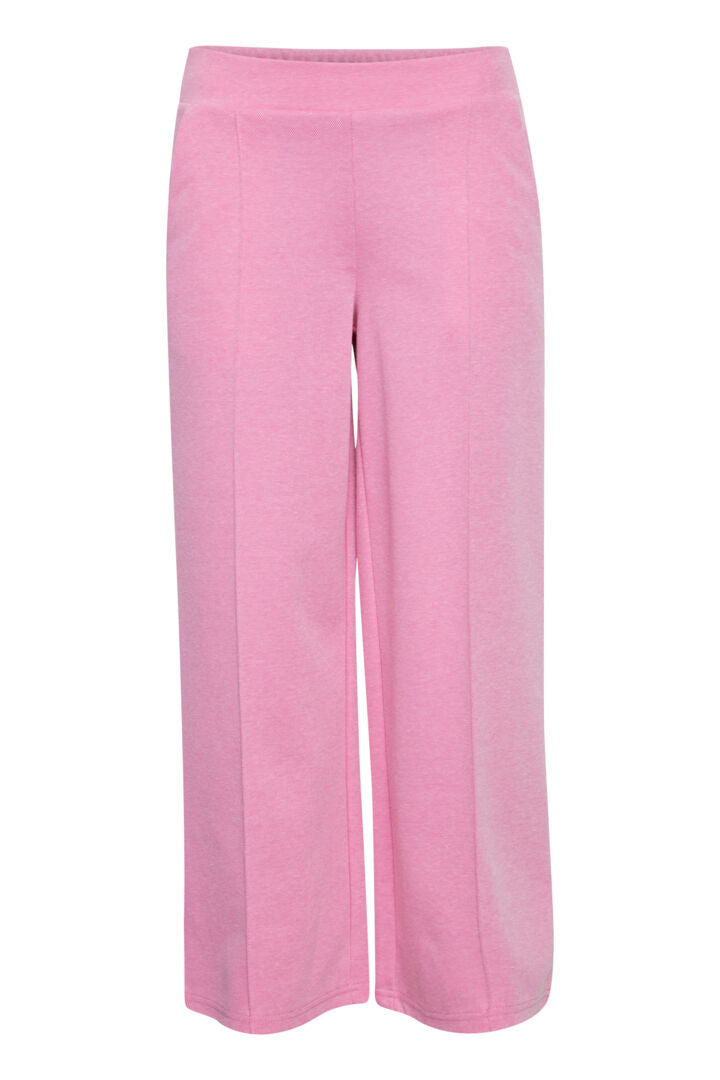 Ichi Kate pique wide leg trouser Super Pink