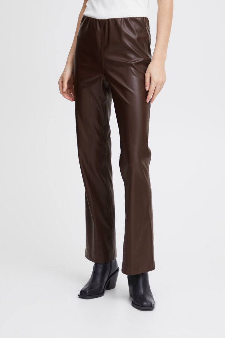 Ichi Cazavi leather look trouser Java