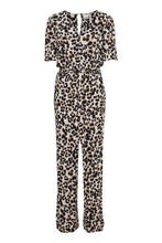 Load image into Gallery viewer, Ichi Marrakech crinkle jumpsuit Tannin Leopard
