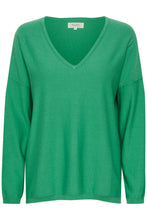 Load image into Gallery viewer, Part Two Lliane relaxed V neck jumper Green Spruce
