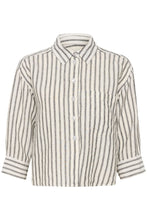 Load image into Gallery viewer, Part Two Enava striped linen shirt Black
