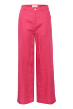 Load image into Gallery viewer, Part Two Ninnes classic wide leg linen trouser Claret Red
