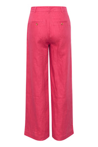 Part Two Ninnes classic wide leg linen trouser Claret Red