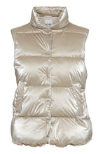 Load image into Gallery viewer, Ichi Zetta metallic padded waistcoat Pale Gold
