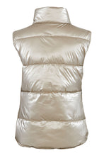 Load image into Gallery viewer, Ichi Zetta metallic padded waistcoat Pale Gold
