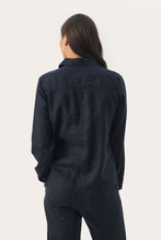Load image into Gallery viewer, Part Two Elnora Utilitarian linen blazer dark Navy
