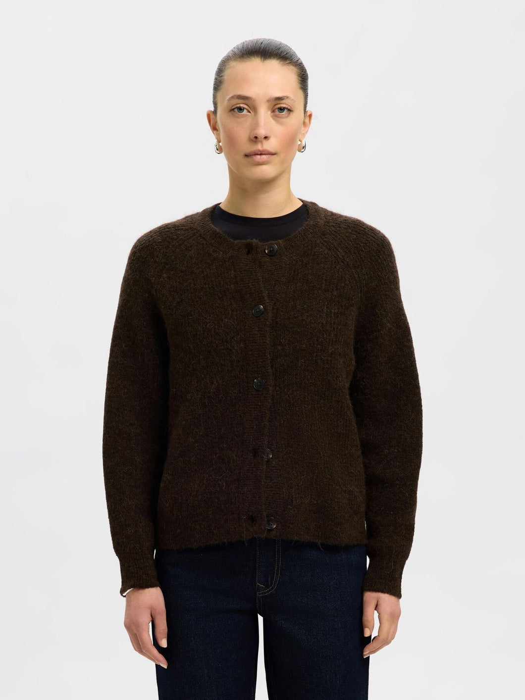 Selected Femme Lulu short cardigan Delicioso Melange
