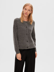 Selected Femme Lulu short cardigan Medium Grey Melange