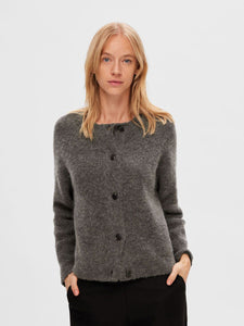 Selected Femme Lulu short cardigan Medium Grey Melange