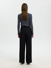 Load image into Gallery viewer, Selected Anna crew neck striped rib top Dark Sapphire
