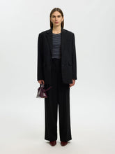 Load image into Gallery viewer, Selected Anna crew neck striped rib top Dark Sapphire
